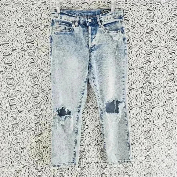 Blank NYC Button Fly Distressed Crop Women's Jeans Light wash 25 - Picture 1 of 9